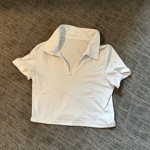 Never Worn Crop Zip Up Polo